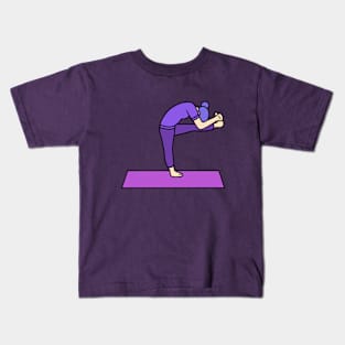 Yoga Standing Head To Knee Pose Kids T-Shirt